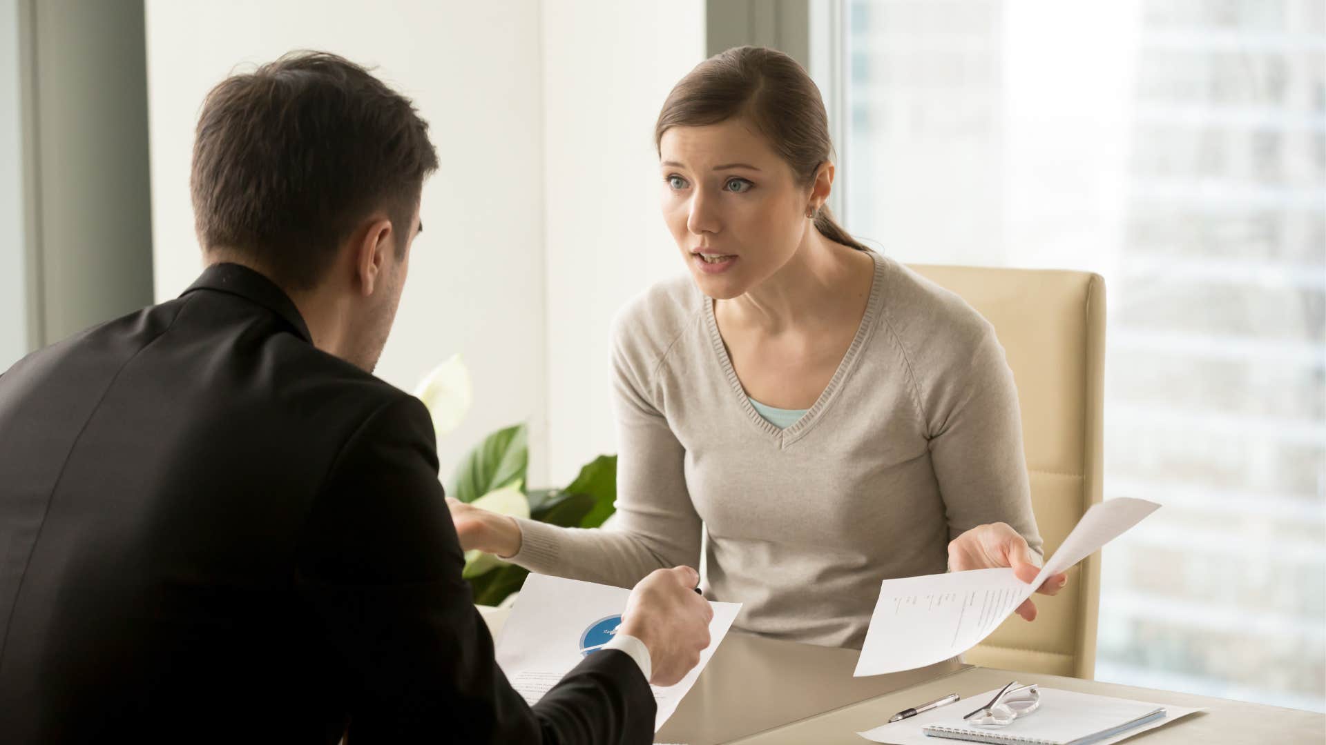 an unhappy boss keeps complaining to her employees even though they are tired of hearing it
