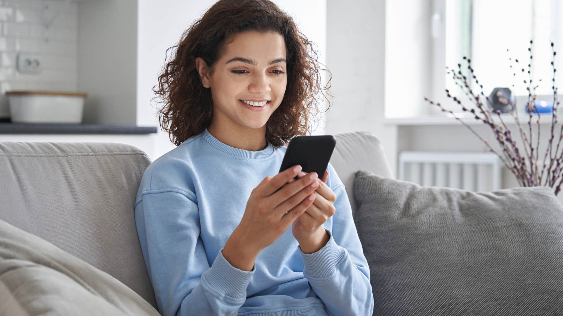 woman who bought the newest gadget