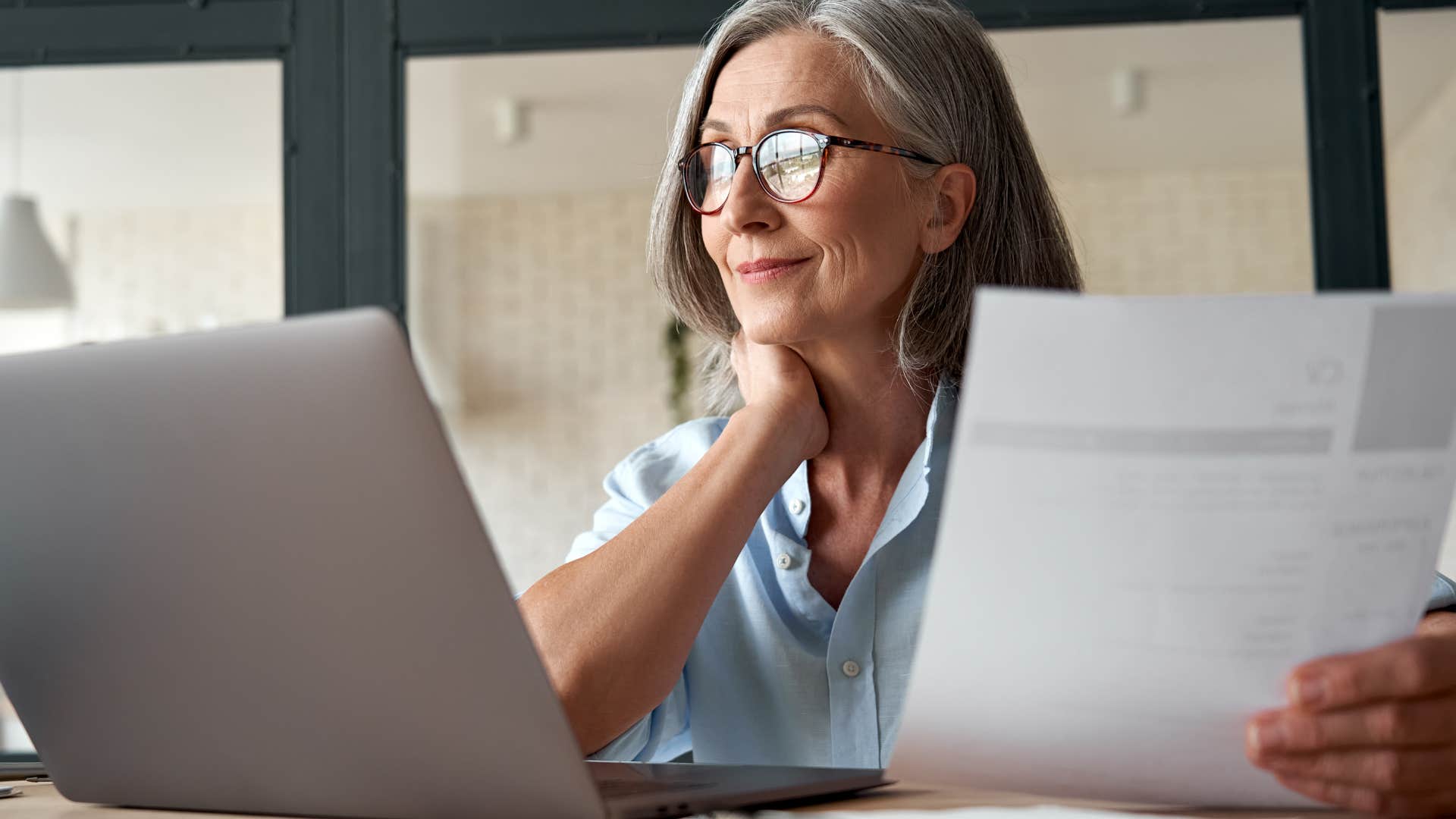 adult woman working on laptop