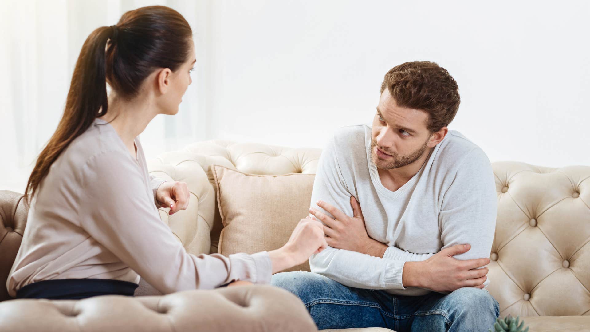 a man fears rejection or judgment from the woman he is seeing