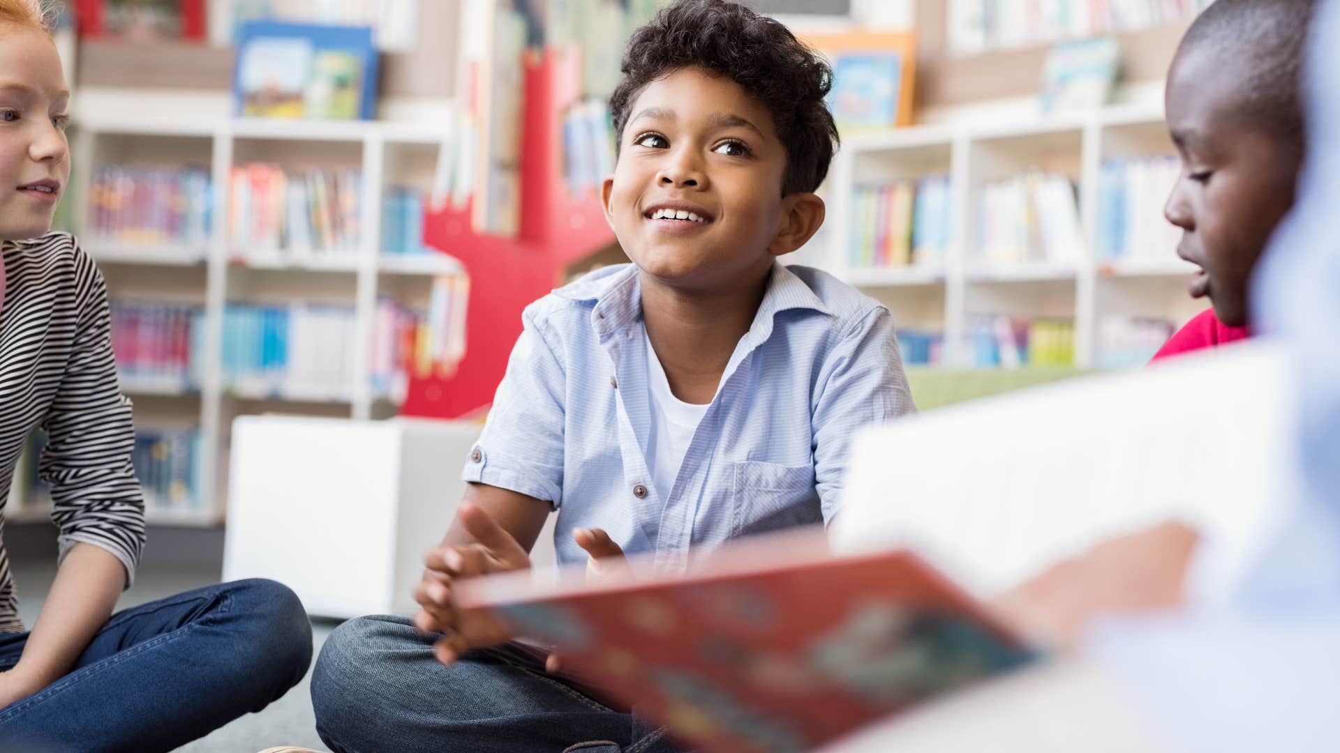 young student who comforts and supports his classmates smiling