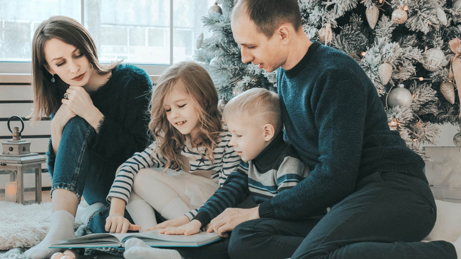 happy family where she lets him have a say how their family is run