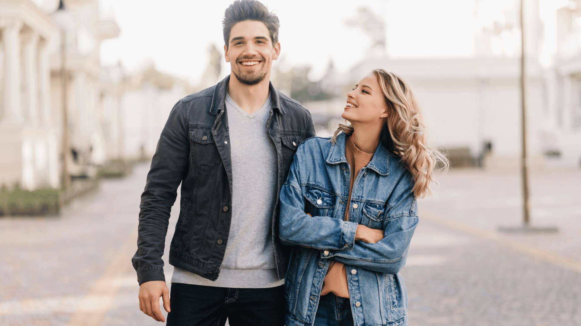 happy couple where woman trusts man