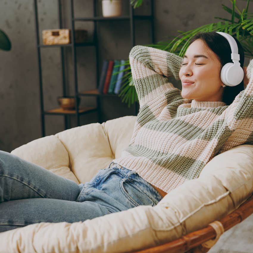 woman who is living frugally and burning time like it's free