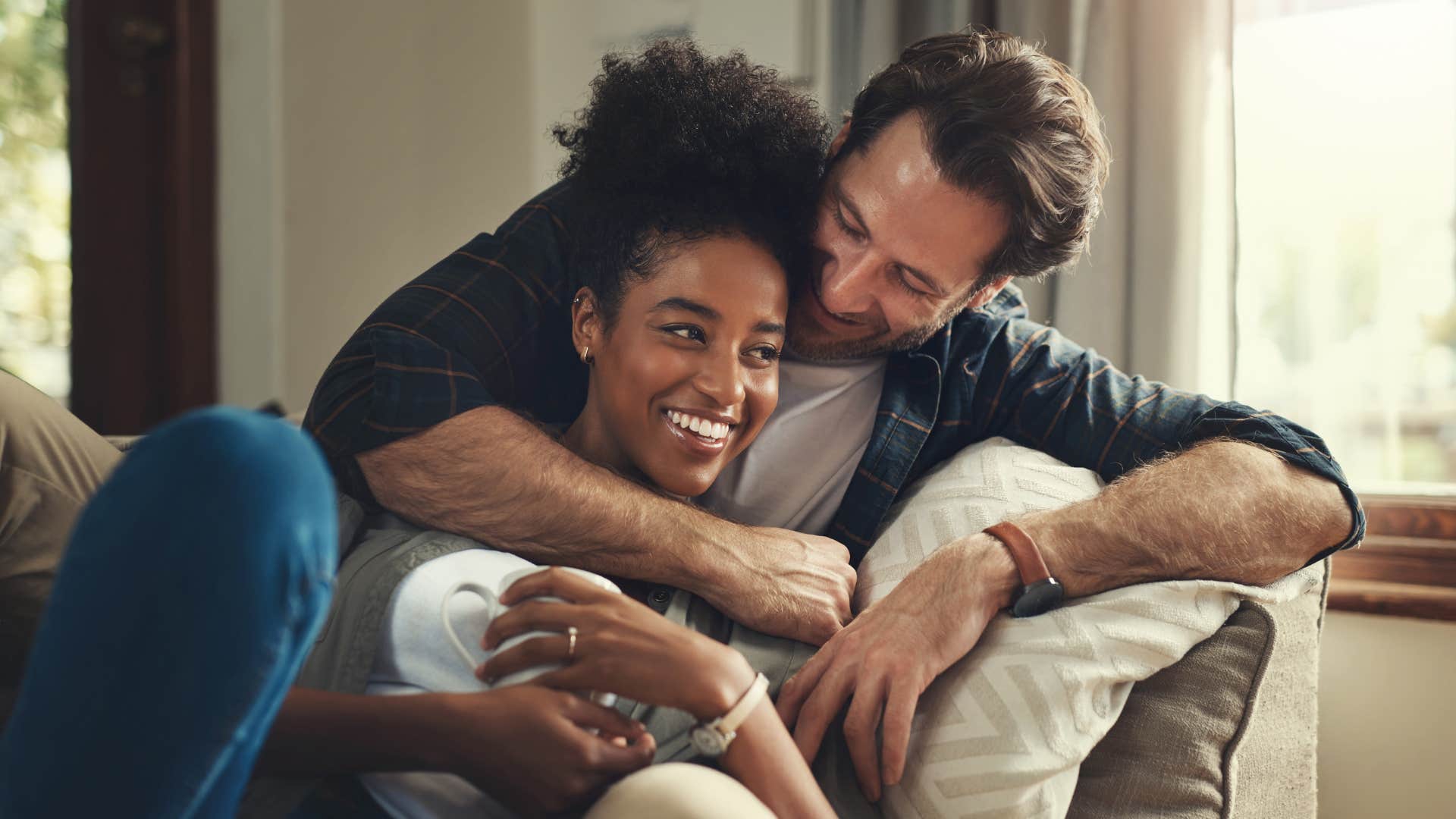 Wife appreciates husband's body