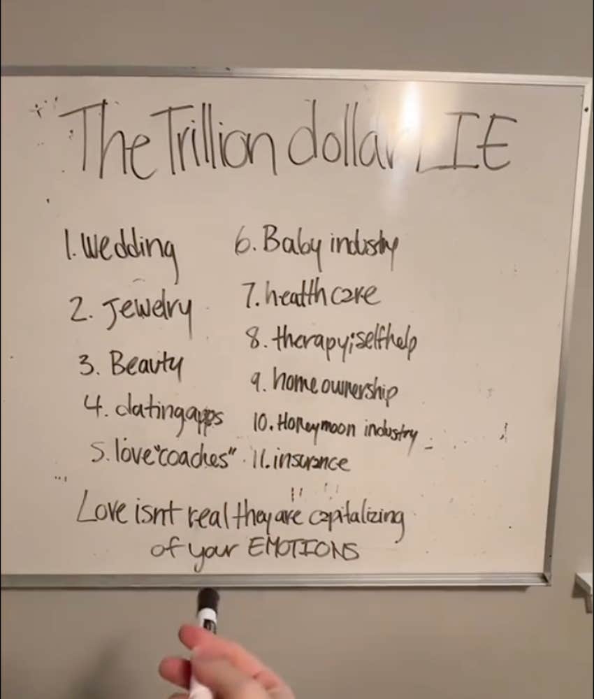 woman explains why love trillion dollar lie