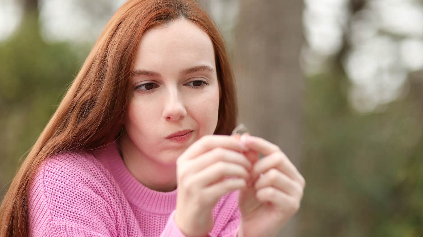 Woman Gets Sad Looking At The Engagement Ring Fiancé Designed Woman Gets Sad Looking At The Engagement Ring Fiancé Designed