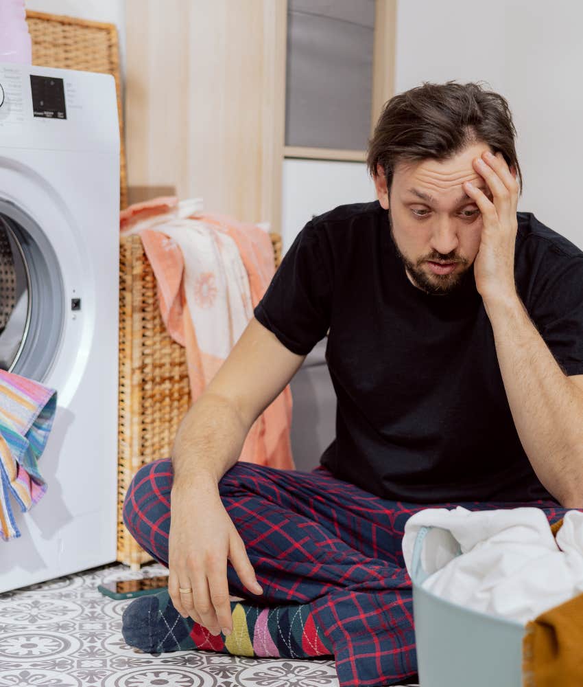 man who doesn't know how to do laundry