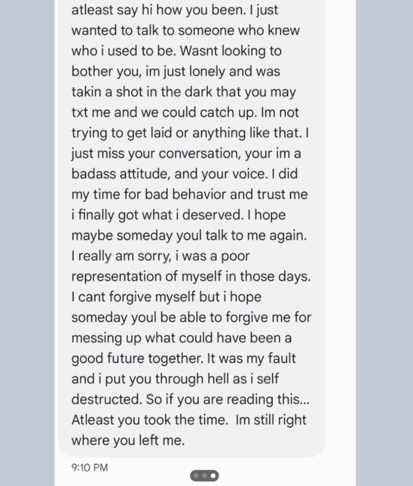 Woman Received Texts From An Ex Asking Her To Show A Little Mercy Reddit