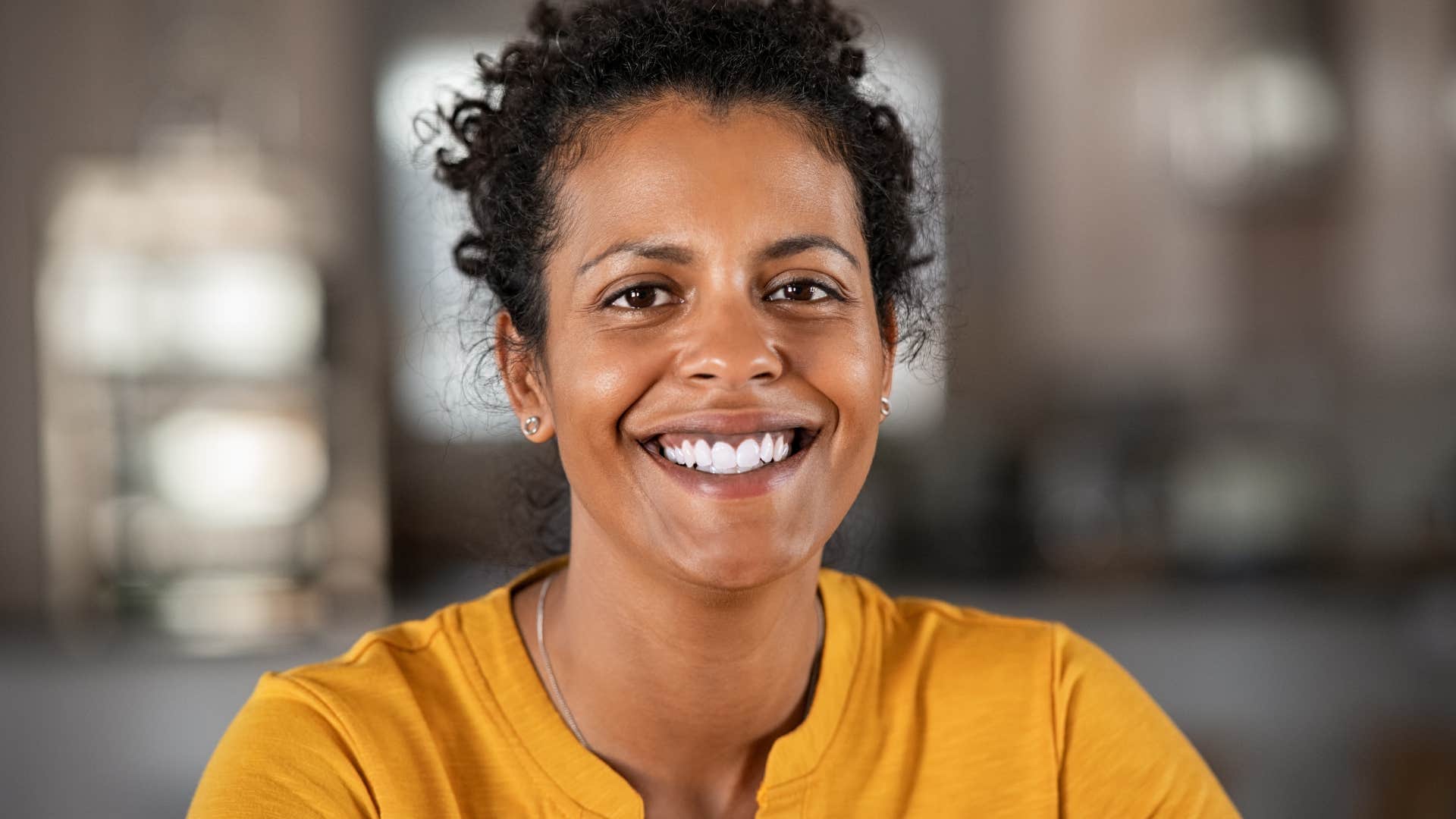 woman who's tired of superficial connections smiling