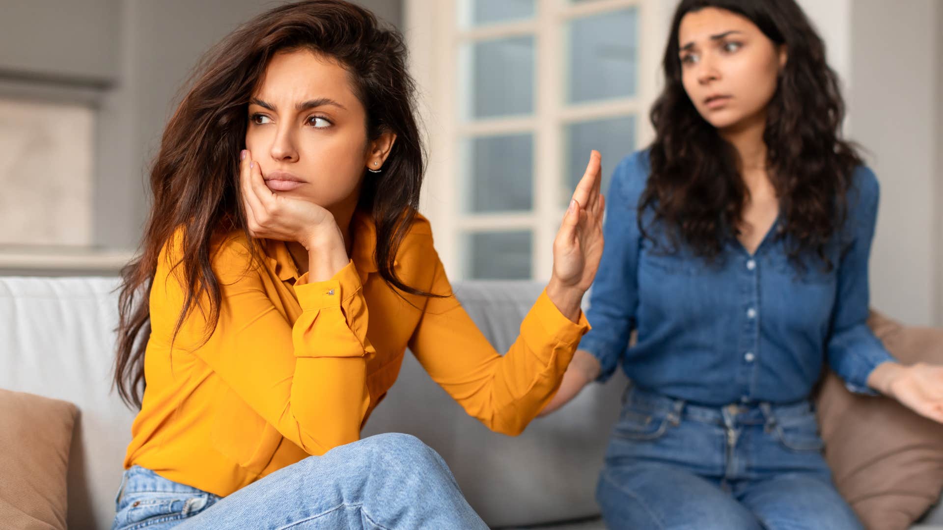 woman saying I had no other choice to her annoyed friend