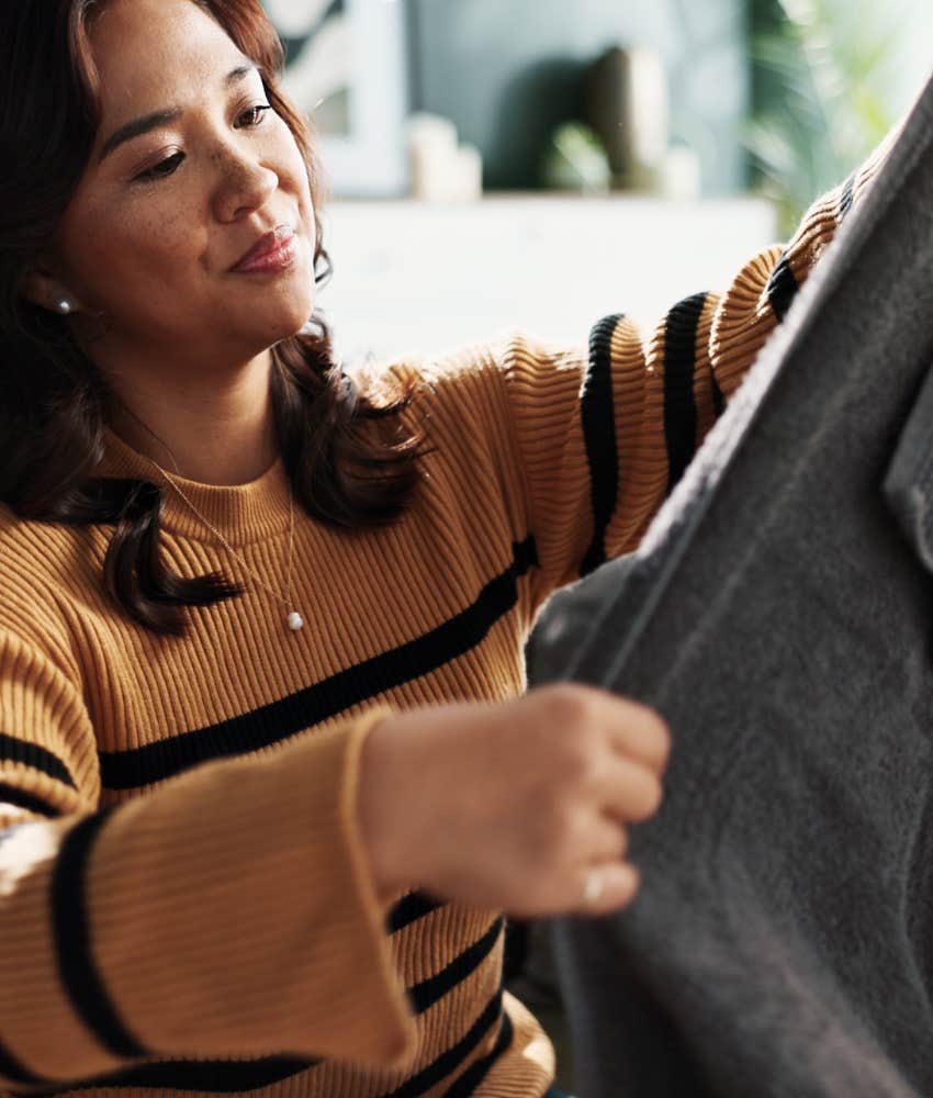 Woman with habits like cleaning basically magnet positive energy 