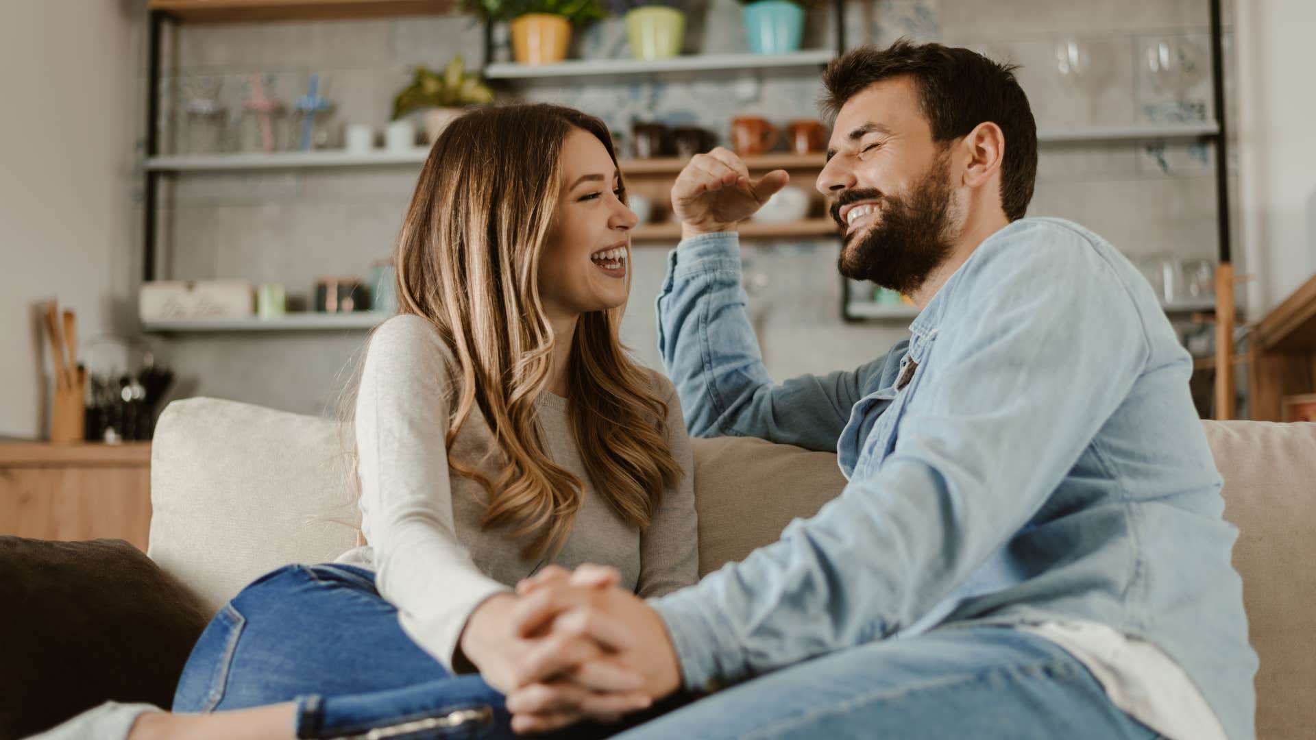 Deeply connected man shows affection