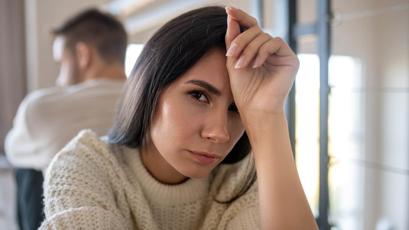 Behaviors That Seem Nice But Are Actually Signs Of A Deeply Unhappy Wife deeply unhappy wife turned away from husband