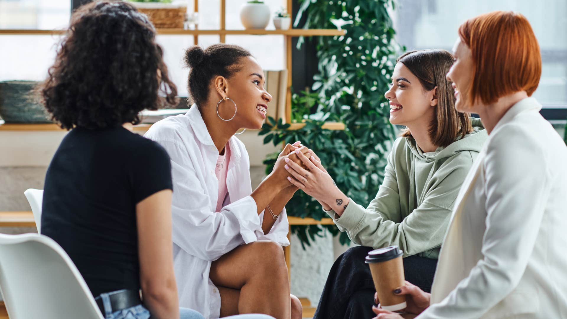 a woman lets go of the drama she has had with a fellow friend from their group