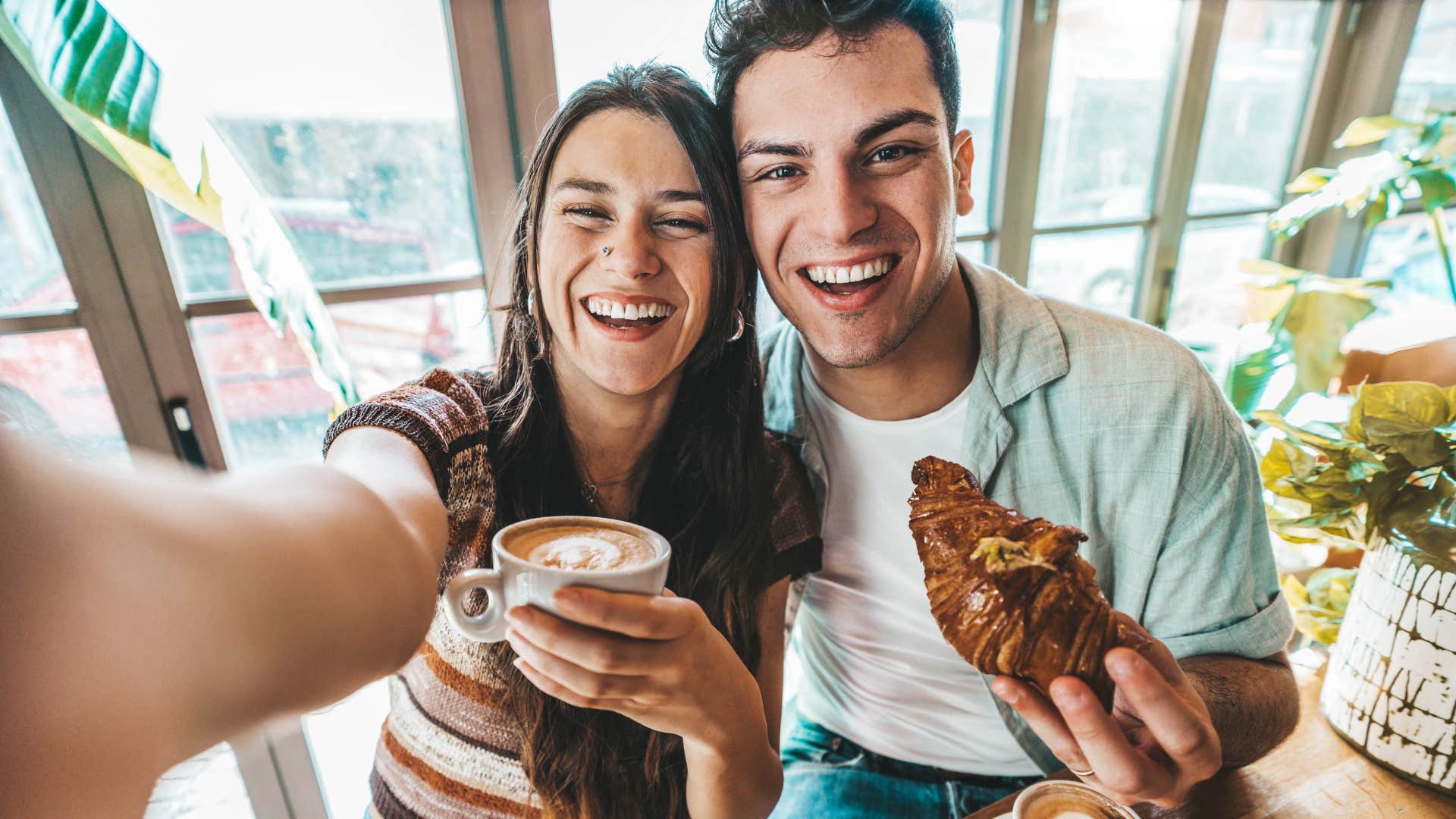 Loving couple celebrate success