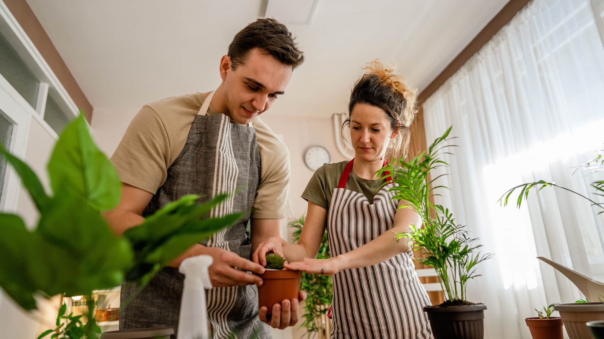 Loving couple shares interest