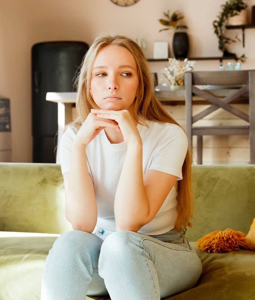 Woman who doesn't feel guilty for her actions but is guilt-prone