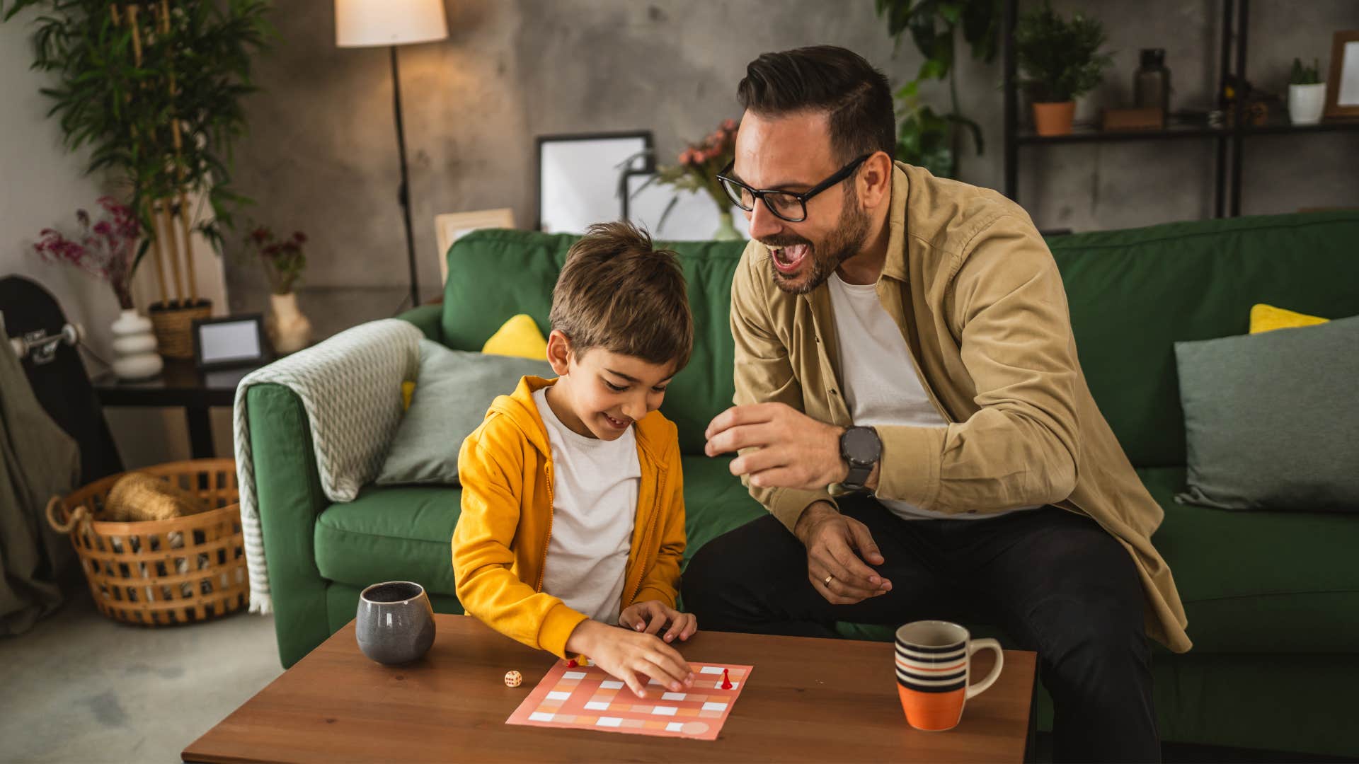 family hosting a game night