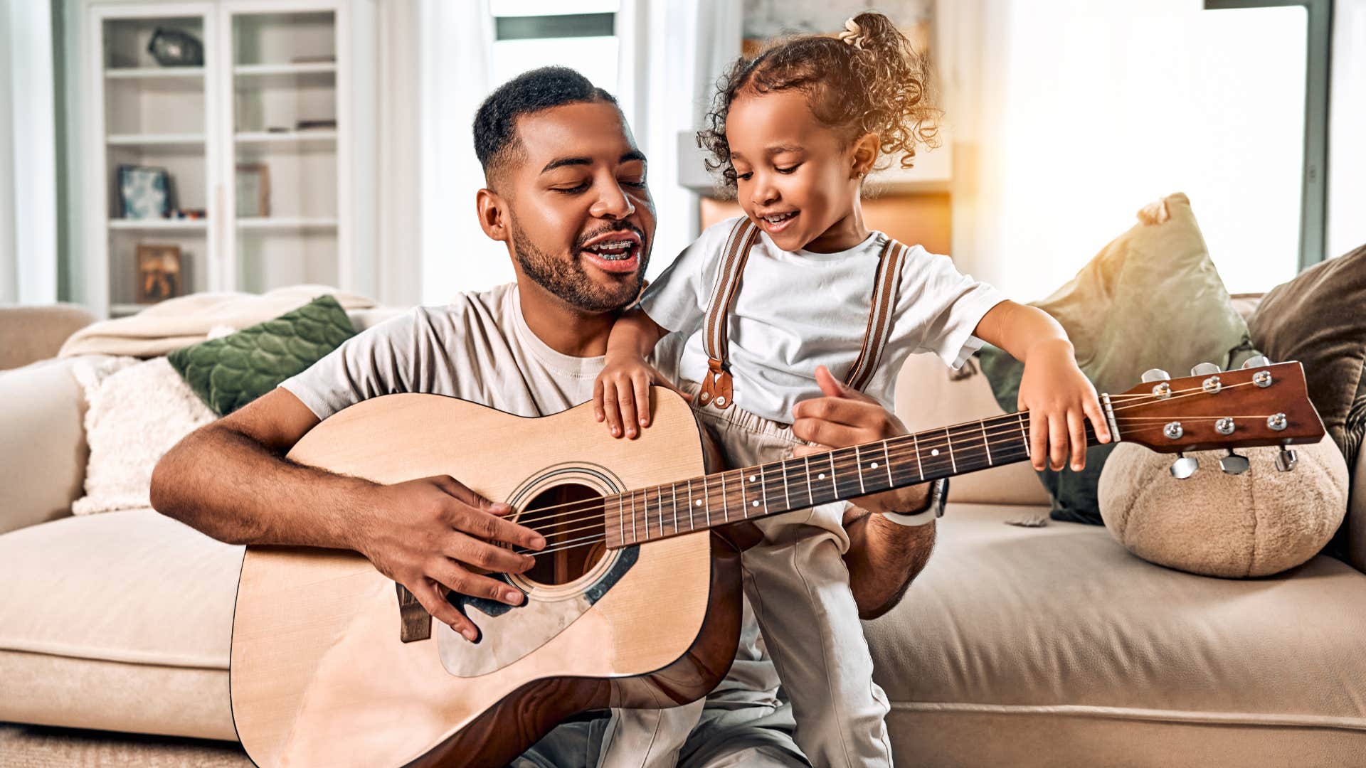 family holding a talent show