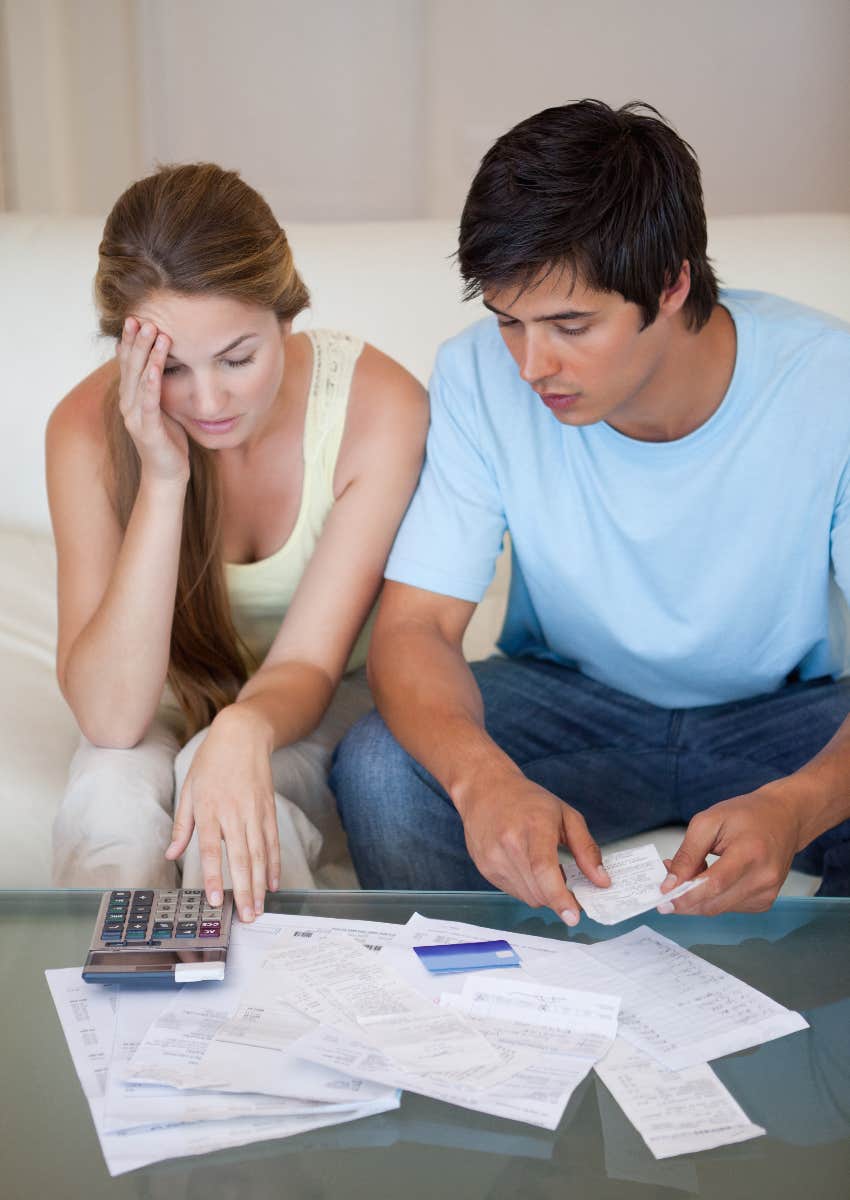 couple in love worried about finances