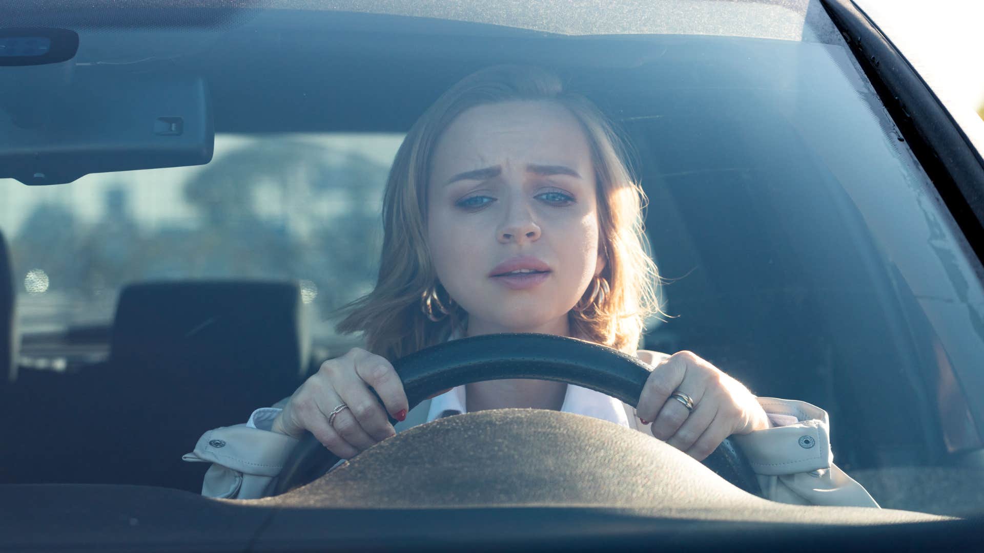 Woman skipping regular maintenance in her car.