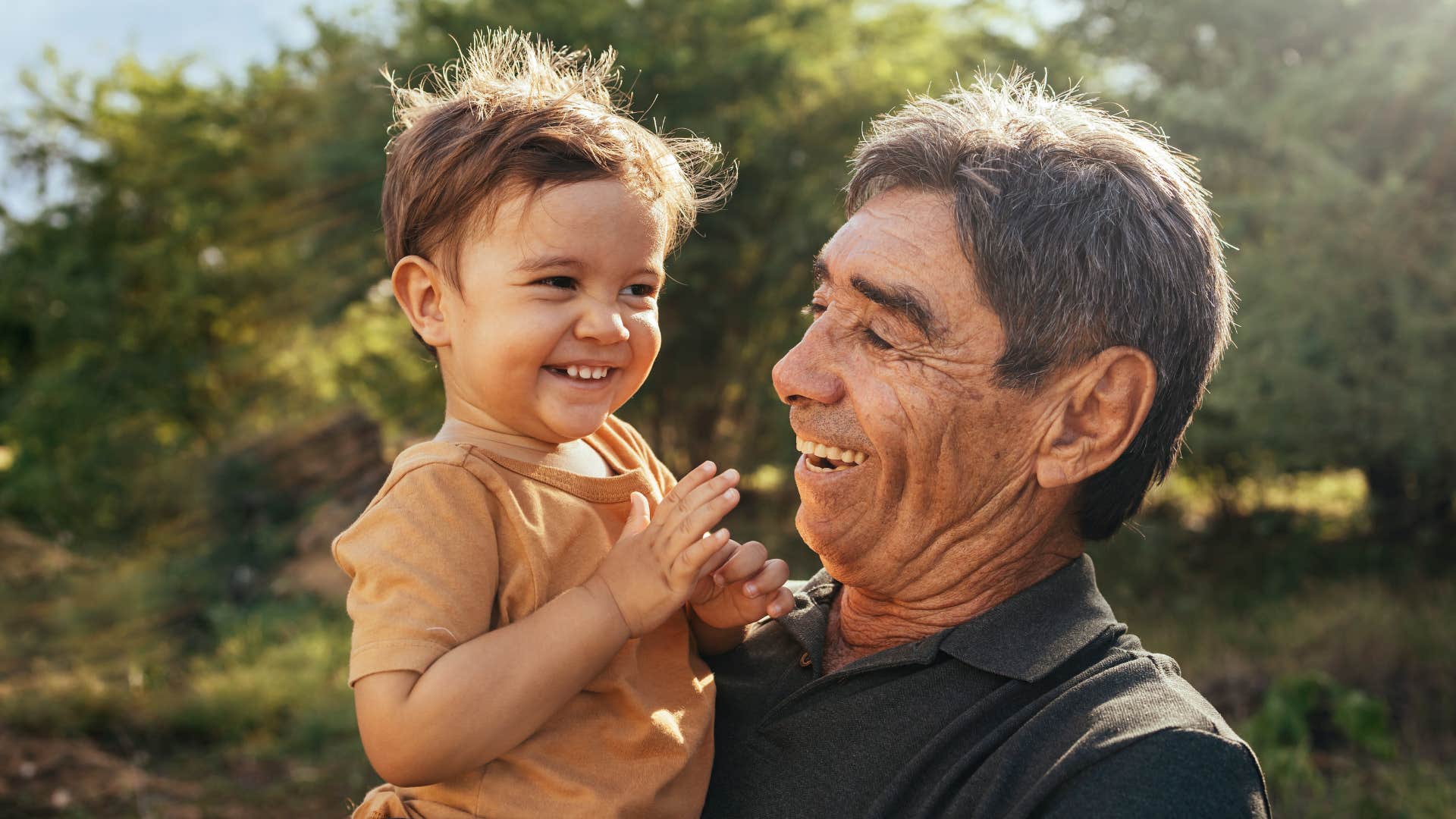 Grandparent encourages grandchild