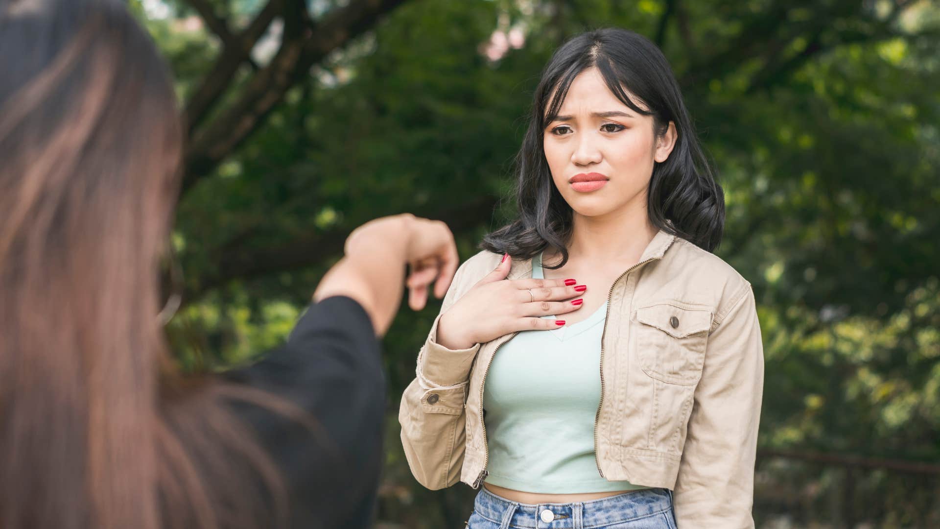 a woman overreacts to criticism of her from her friend