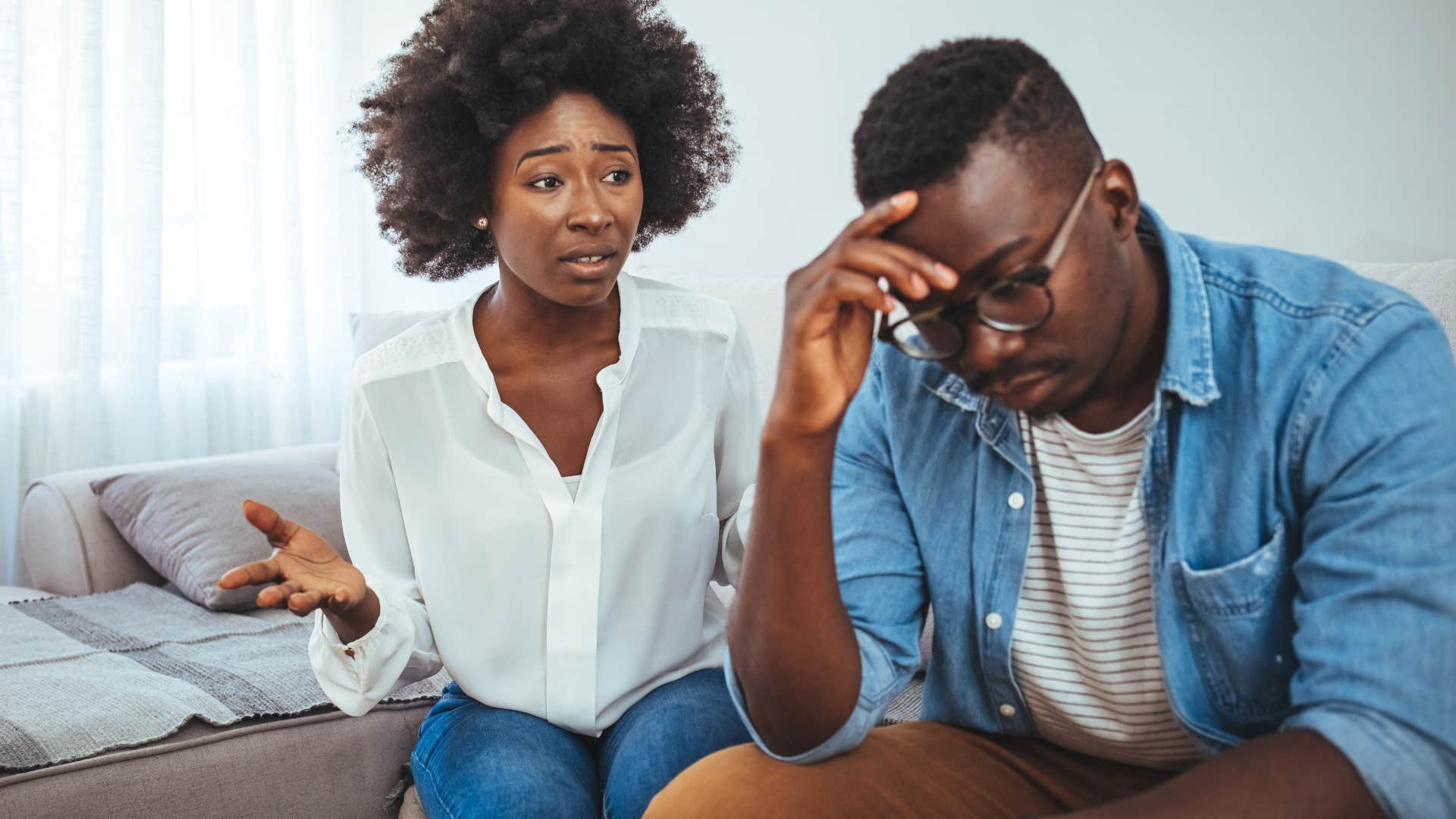 man avoiding conversations about the future with wife