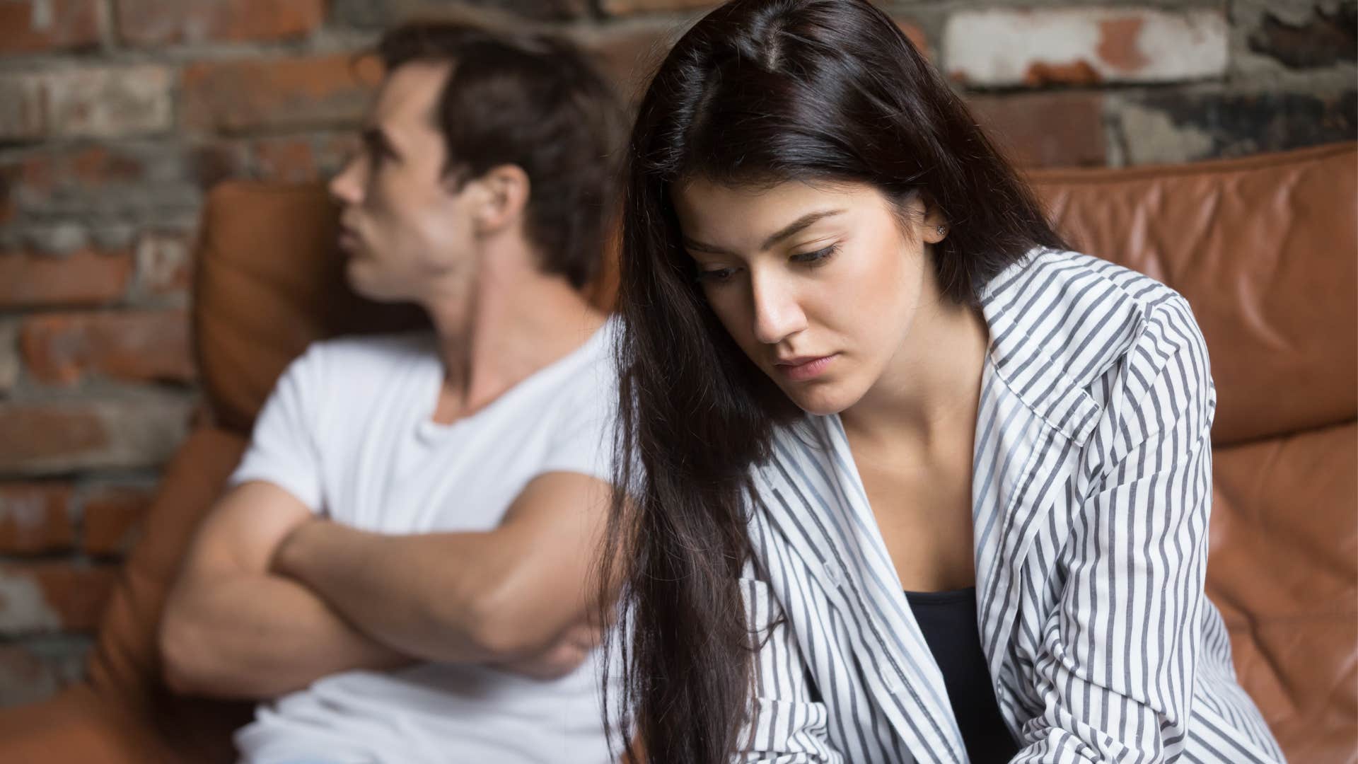Woman turned away from her husband who keeps secrets.
