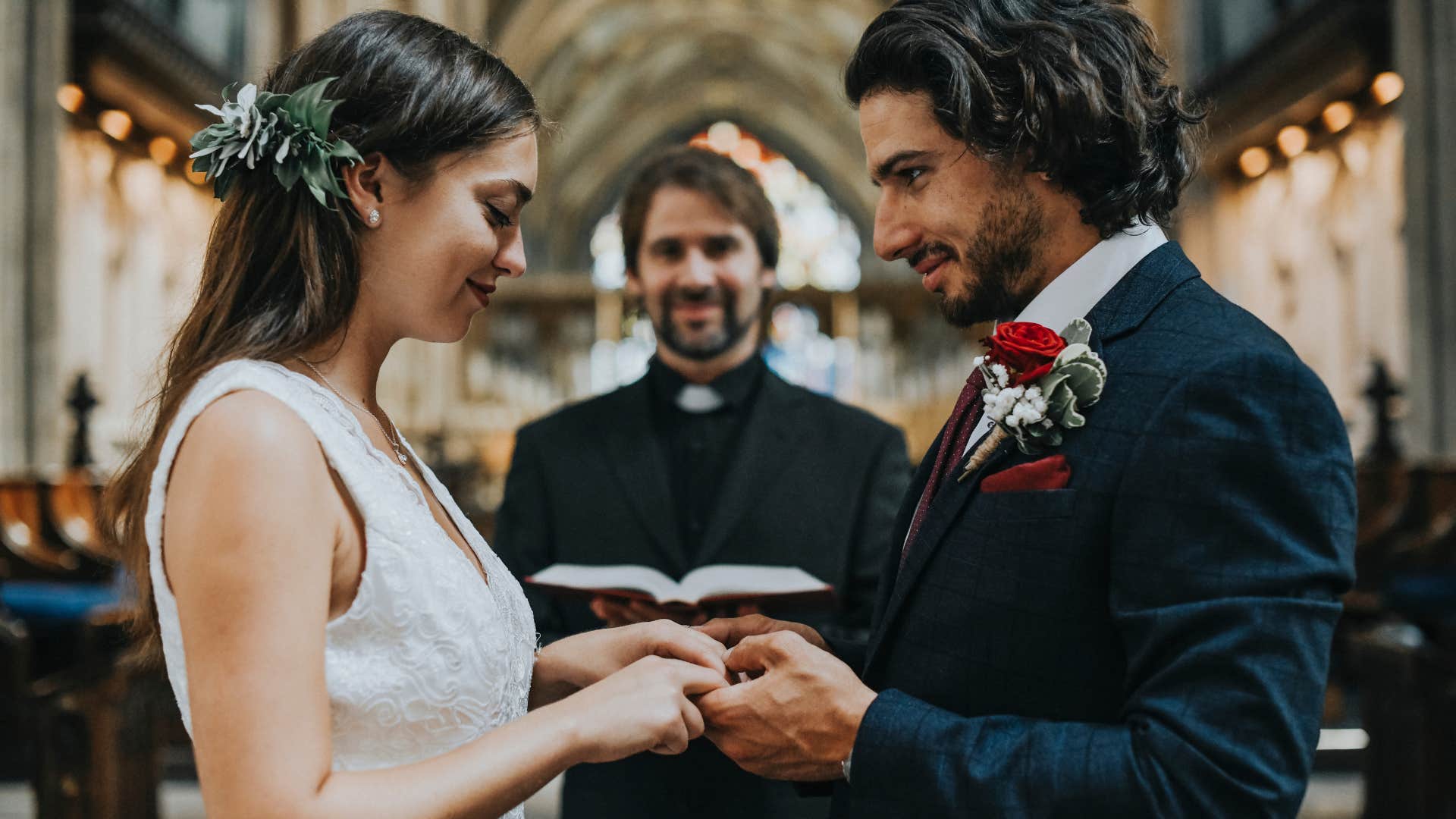people who truly love each other as they make a vow of agreements