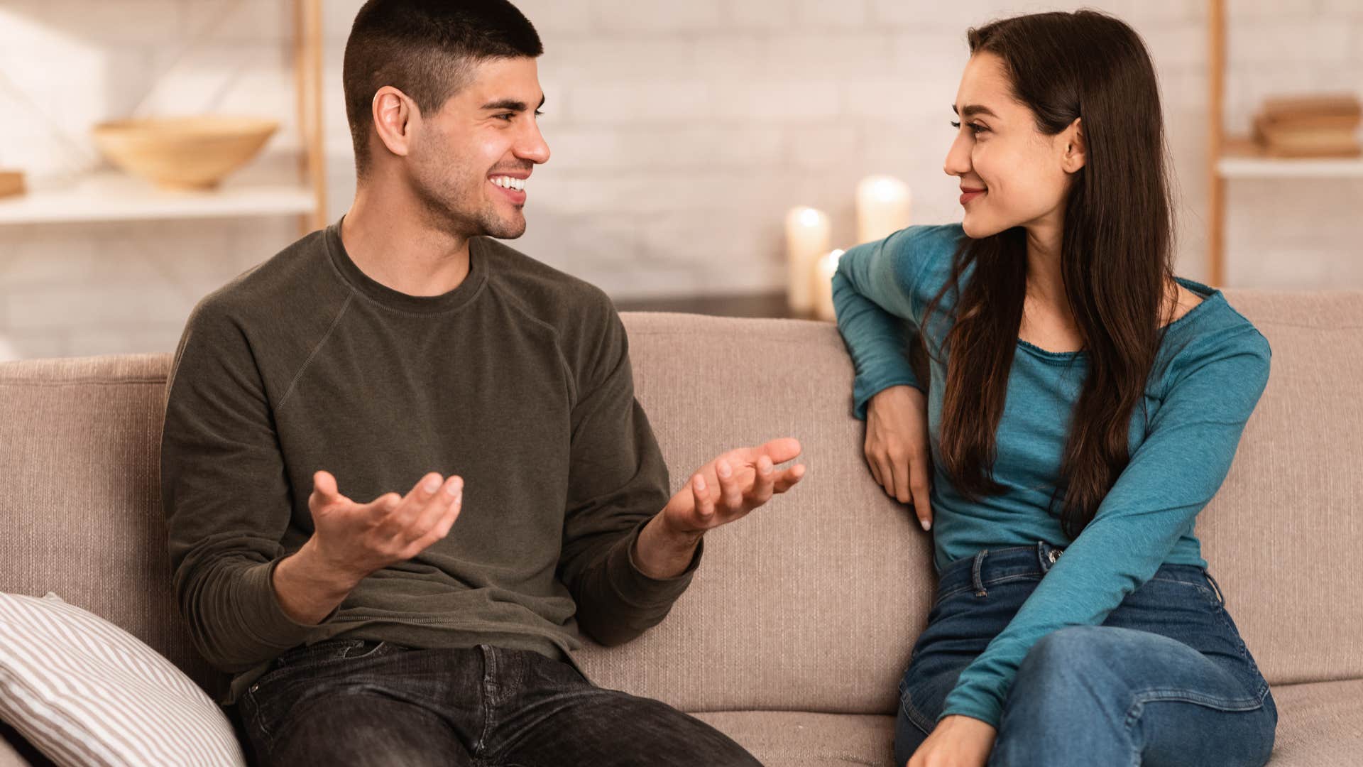couple who truly love each other talking about physical intimacy
