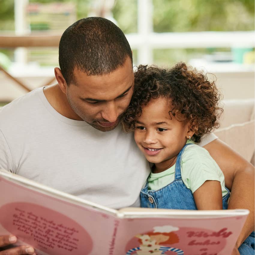 dad who truly loves child reading to them