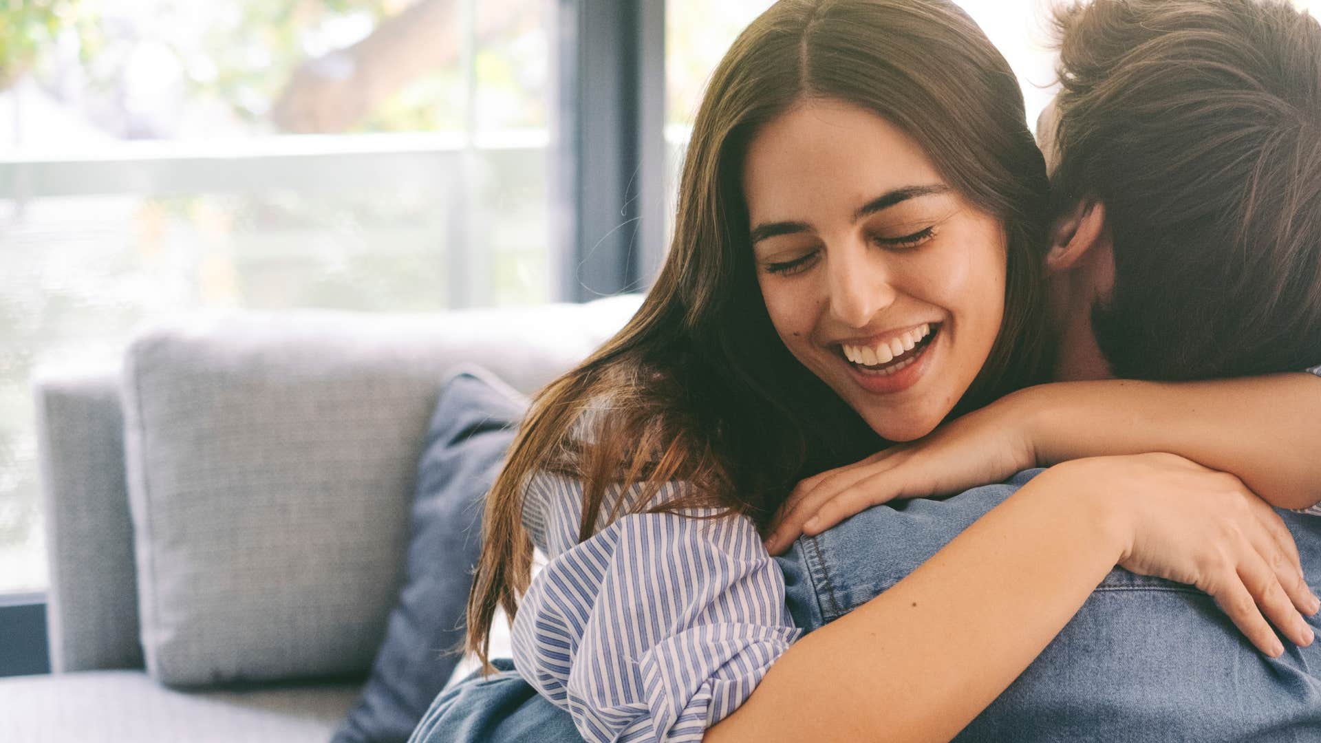 woman who truly loves man saying thank you