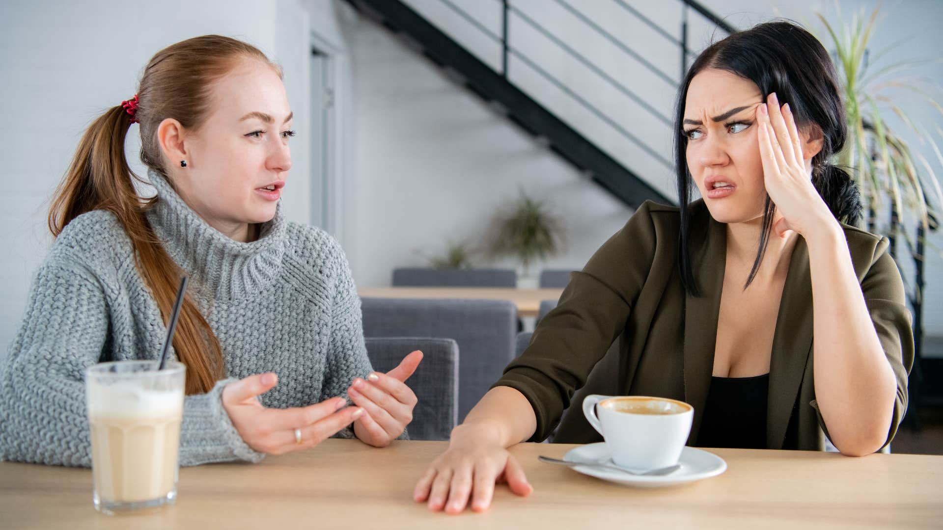 a woman tries to explain why she was busy to her friend who demanded she should be there earlier