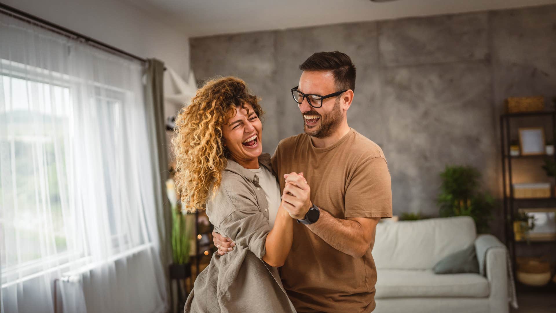 woman who is with the right person as she feels secure