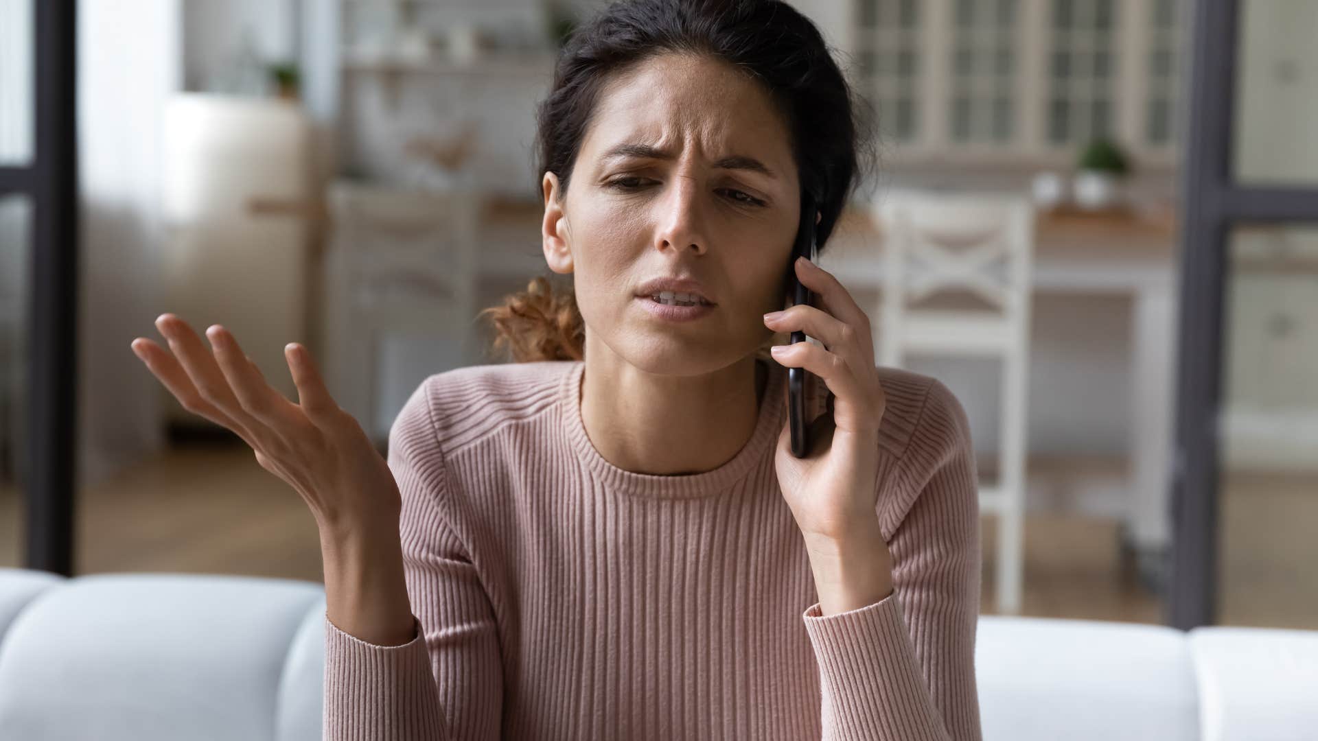 entitled woman complaining about fairness on the phone