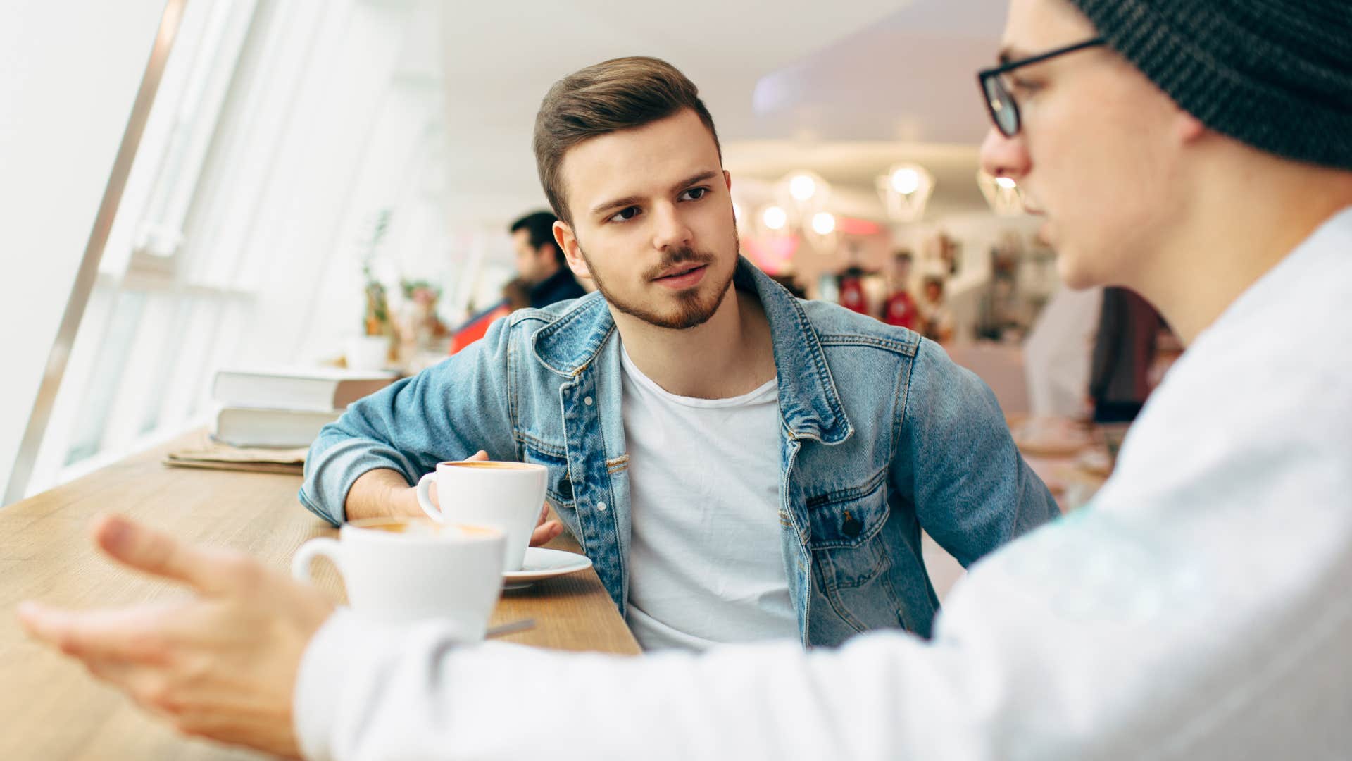 man who doesn't express gratitude talking to a friend
