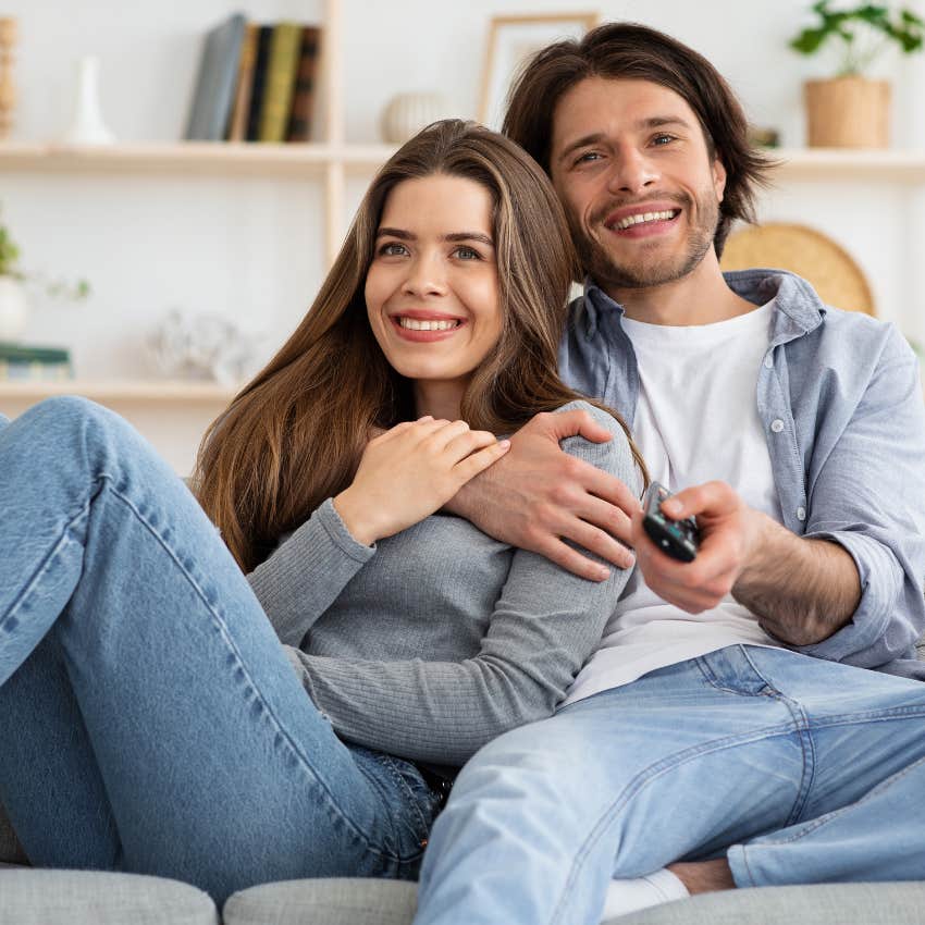man who wants the relationship with the woman he loves to last as they watch favorite comedy