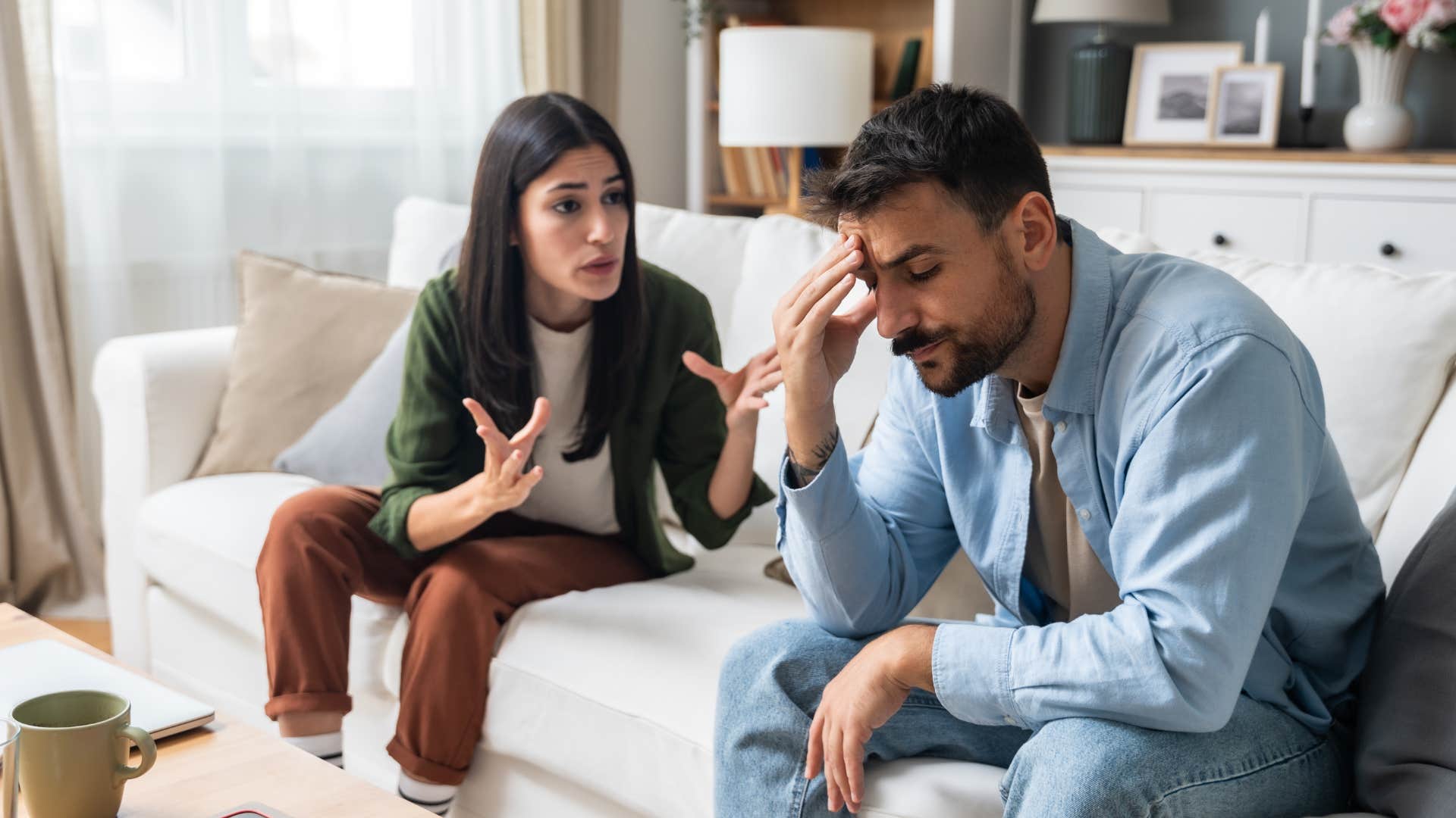 a wife is angry with her husband for making major decisions without her