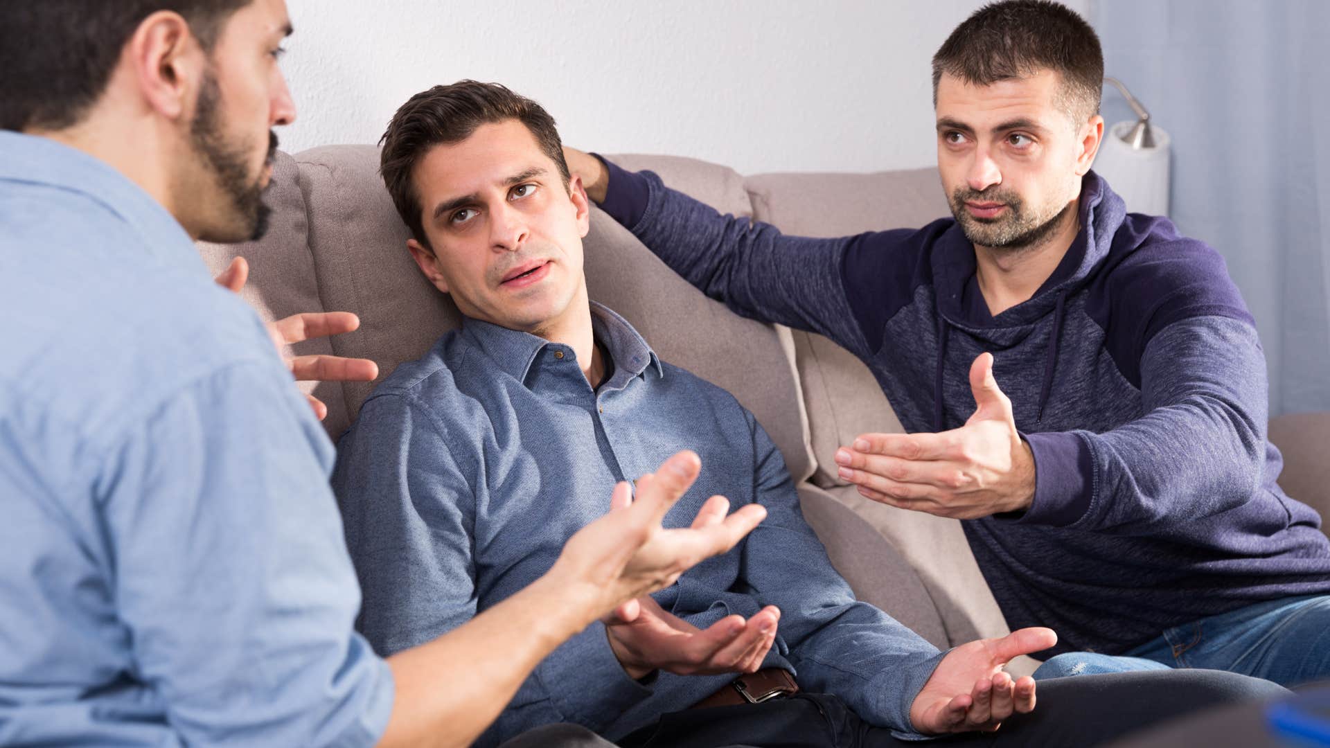 man saying she's terrible with this stuff around his male friends
