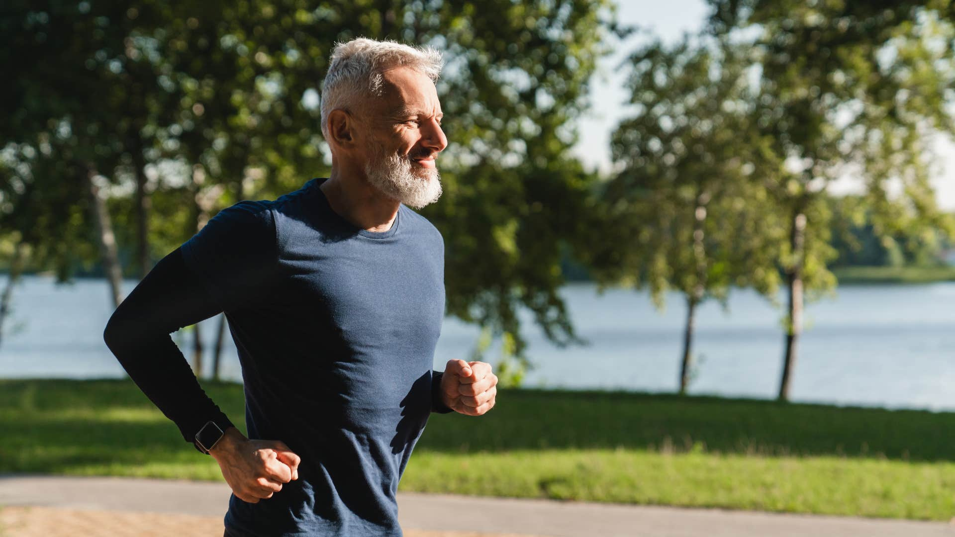 man running in park