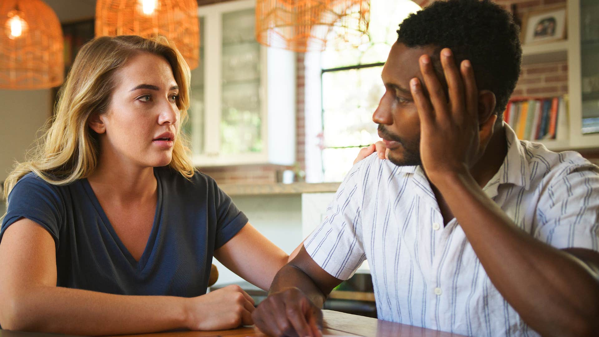 older couple who's not afraid to argue talking in public
