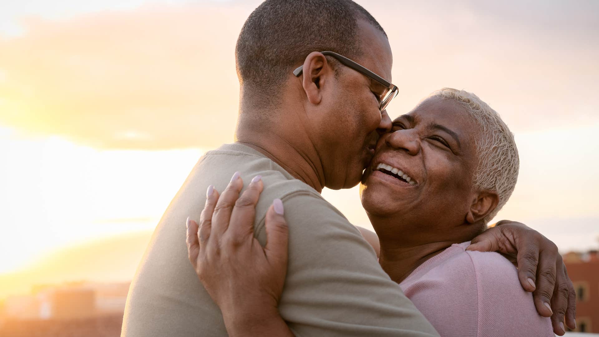 older couple who recognizes the little things hugging