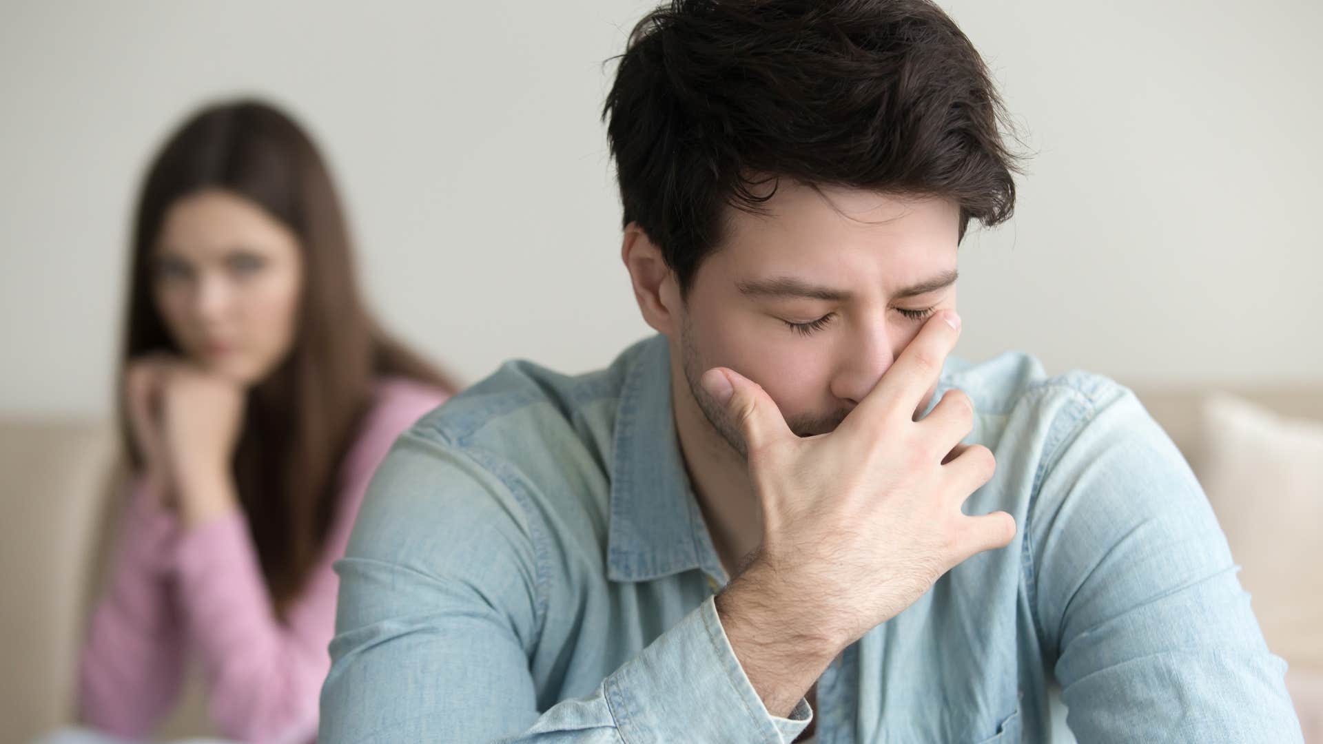 upset man thinking I'm afraid to say how I really feel