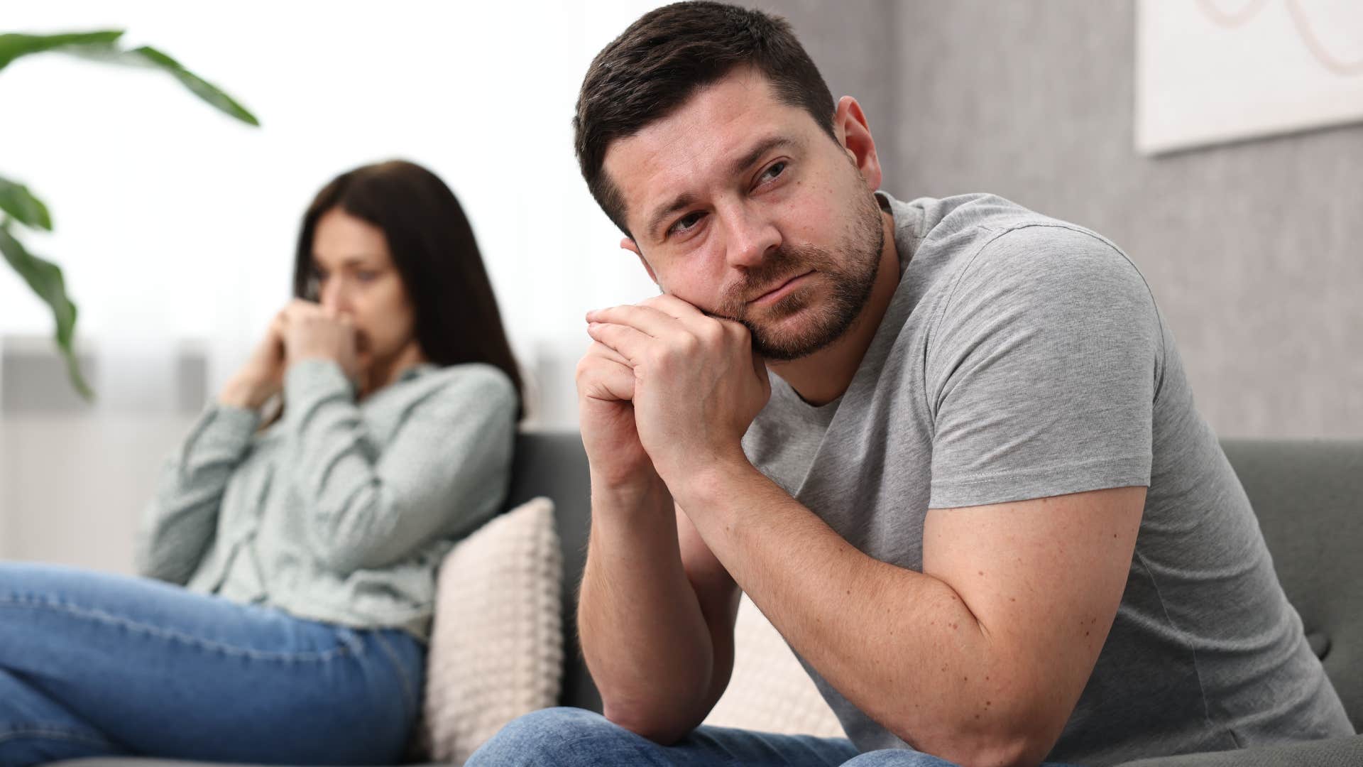 man thinking I want to feel pursued while sitting next to his wife