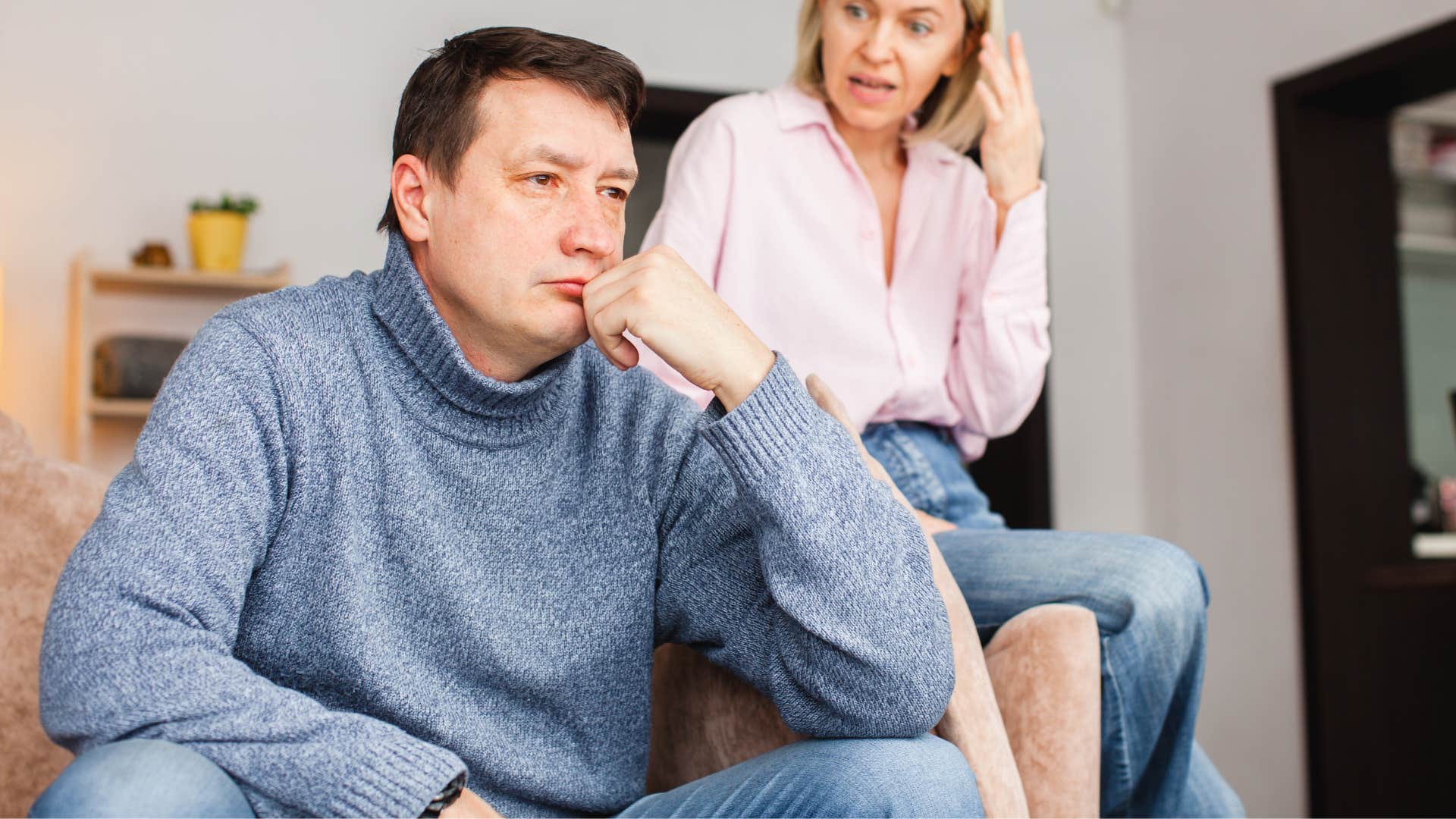 Woman arguing with her husband who feels disrespected.