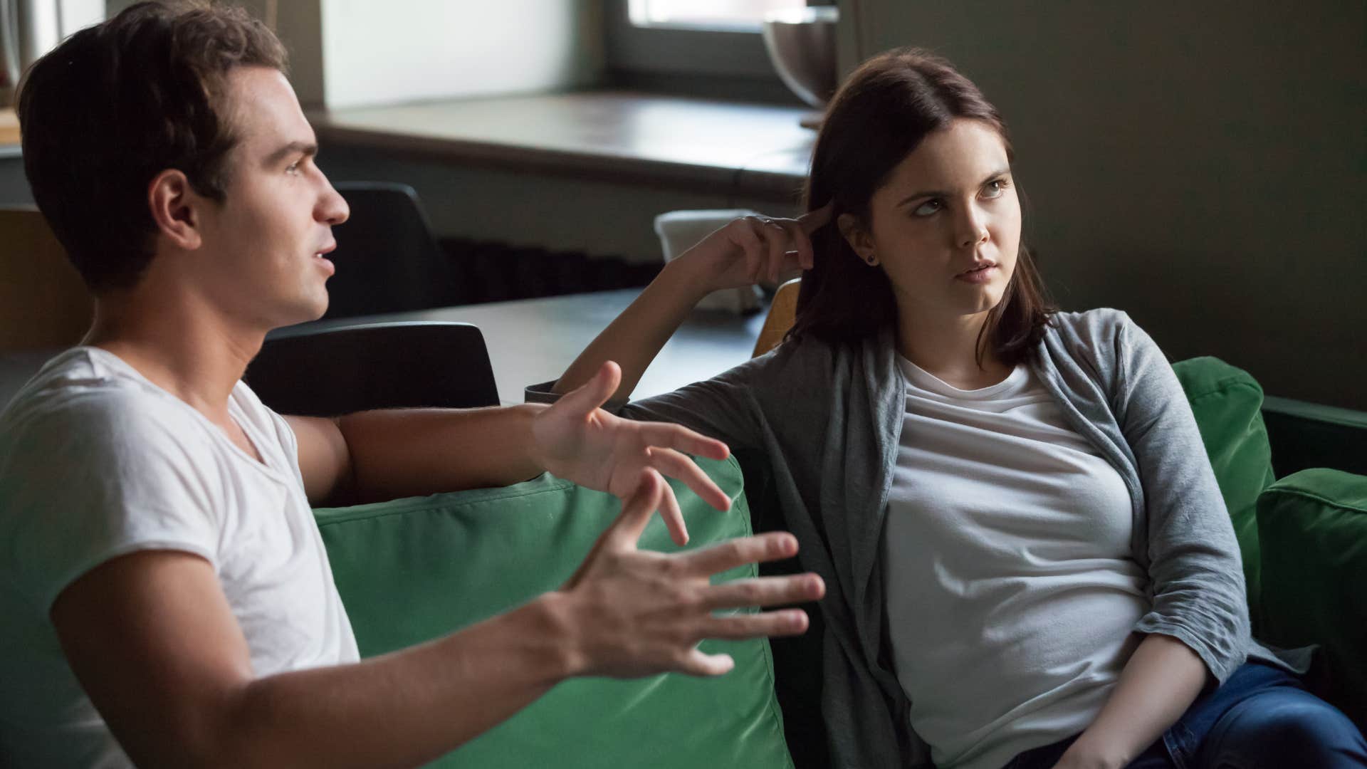 a man tells his girlfriend that he does not want to leave their mutual friends for new ones
