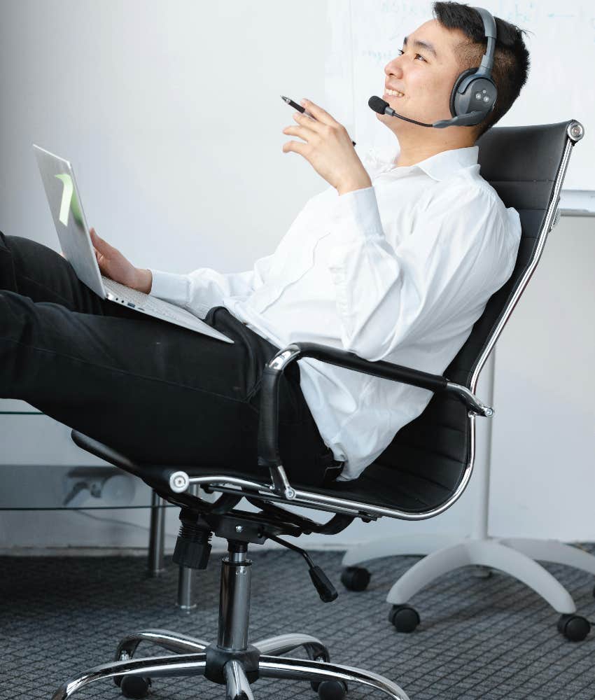 tutor on online video call session with student