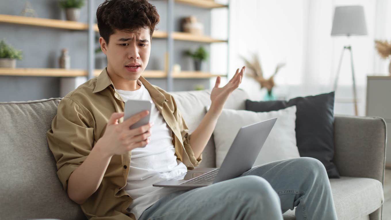 Mom Asks Son's UK Tutor To Speak In American Accent So He Is Easier To Understand confused tutor reading texts from his student's mom